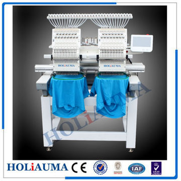 Deux tête 15 couleur Cap broderie Machine / Range serviettes en métal tubulaire Machine à broder avec Dahao contrôle système